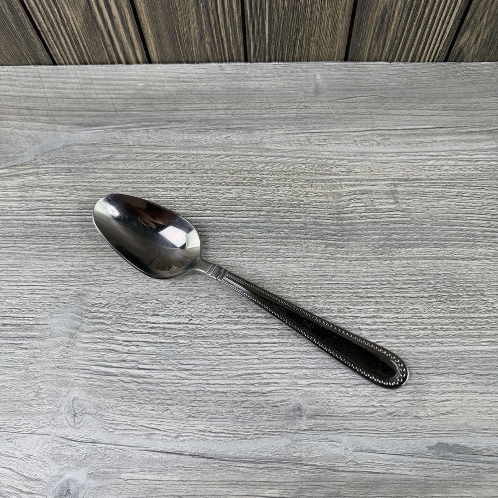 Fortessa 18/10 Stainless Steel Large Serving Spoon Beaded Edge 9.25"